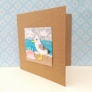 Original Artwork Seagull Birthday Cake Handmade Card Home Gift image 6