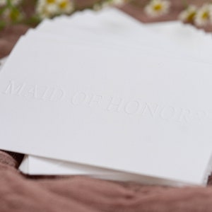 Will You Be My Maid Of Honor-kaart - 4 x 6 bruidsmeisjeskaart met envelop - bruidsmeisjeskaart met blind reliëf (enkele kaart)
