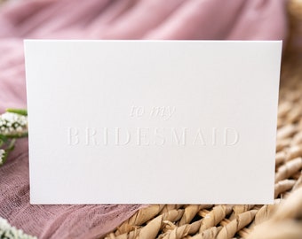 Brautjungfer Dankeskarte: Blindgeprägte Hochzeitskarte