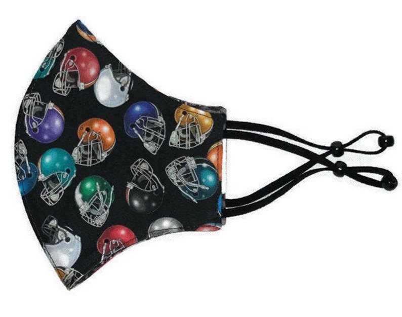 Fitted Face Mask Football Helmets Colorful Black Sports Etsy