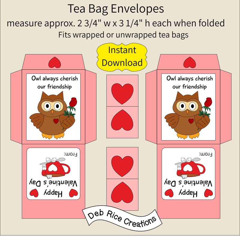 Printable Tea Bag - Etsy