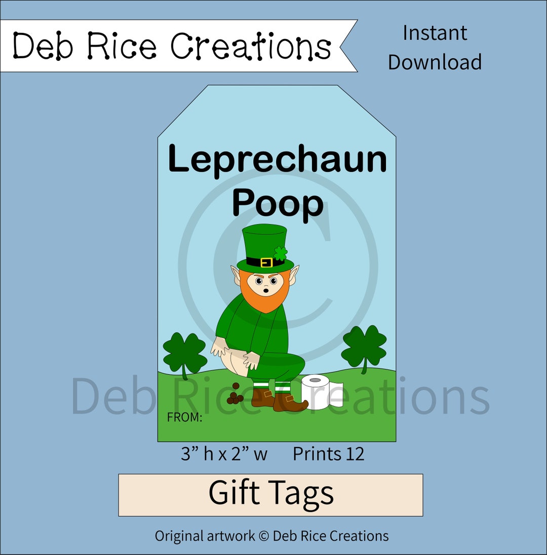 Leprechaun Poop Gift Tags Printable Leprechaun Gift Tags, Gag Gifts, St ...