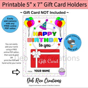 Kaarthouders voor gelukkige verjaardag - Cadeaukaarthouders van 5 x 7 inch, ideaal voor verjaardagen, feesten en een geweldige aanvulling op cadeaumanden