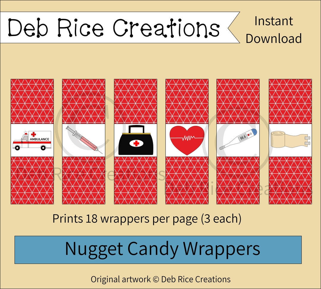 Medical Nugget Candy Wrappers Printable Candy Nugget Wrappers, Instant ...