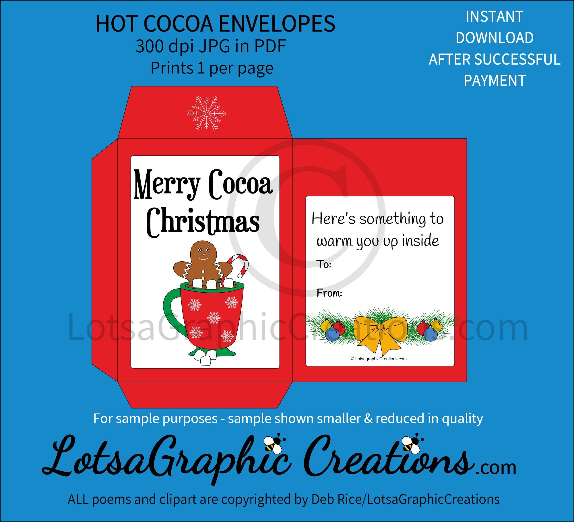 Merry Cocoa Christmas Hot Cocoa Envelope | Etsy