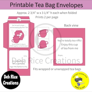 You&#39;re Such A Teas Teebeutel Umschläge - druckbare Teebeutel Umschläge, Geschenke für Tee-Liebhaber, Einweihungspartys und mehr