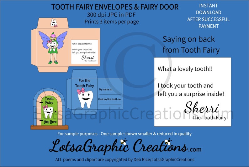Sherri The Tooth Fairy Envelopes Fairy Door