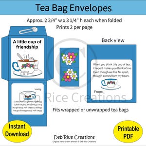 A Little Cup Of Friendship Tea Bag Envelopes - Tea Lover Gifts