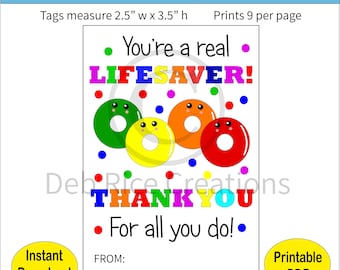 Jesteś prawdziwym ratownikiem życia Etykiety na prezenty - Etykiety z podziękowaniami