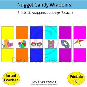 Beach Nugget Candy Wrappers - Party Favors, Beach Treats
