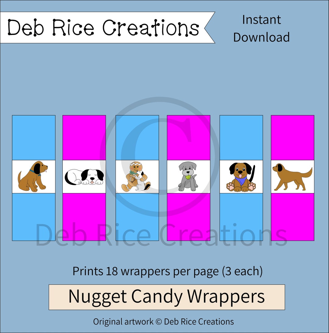 Dogs Hershey Nuggets Wrappers Printable Nugget Wrappers - Etsy