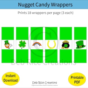 St. Patrick's Day nugget-snoeppapiertjes - feestartikelen, klas-/kantoorsnacks en meer