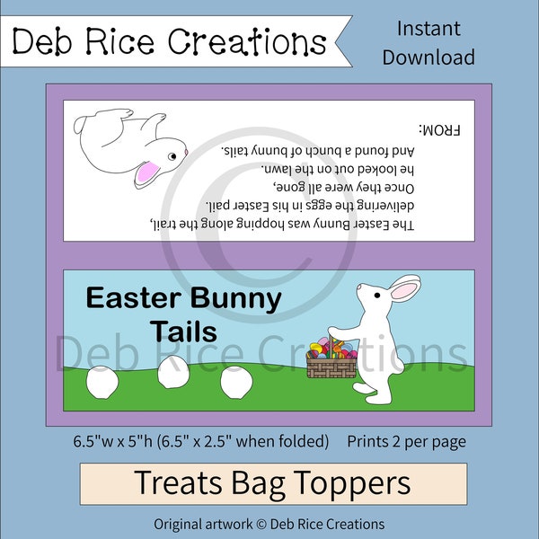 Décorations de sac queues de lapin de Pâques - décorations de sac de Pâques imprimables, mini cadeaux de guimauve ou barbe à papa blanche, friandises de Pâques