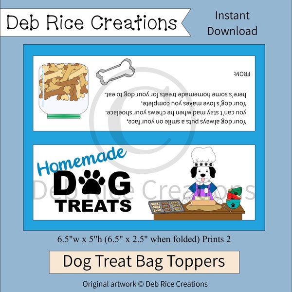 Homemade Dog Treats Bag Toppers - printable homemade dog treat gift tags, treats for dogs