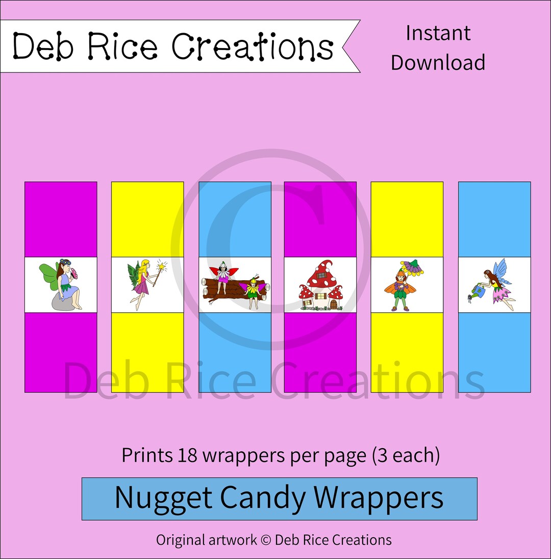 Fairies Printable Nugget Candy Wrappers - Etsy