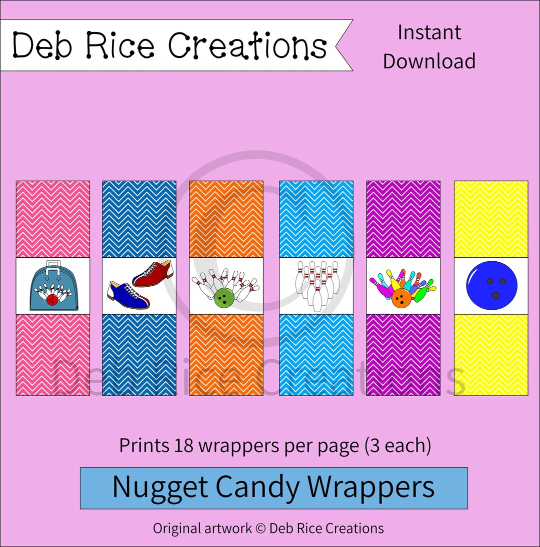 Bowling Nuggets Wrappers Printable Nugget Wrappers - Etsy