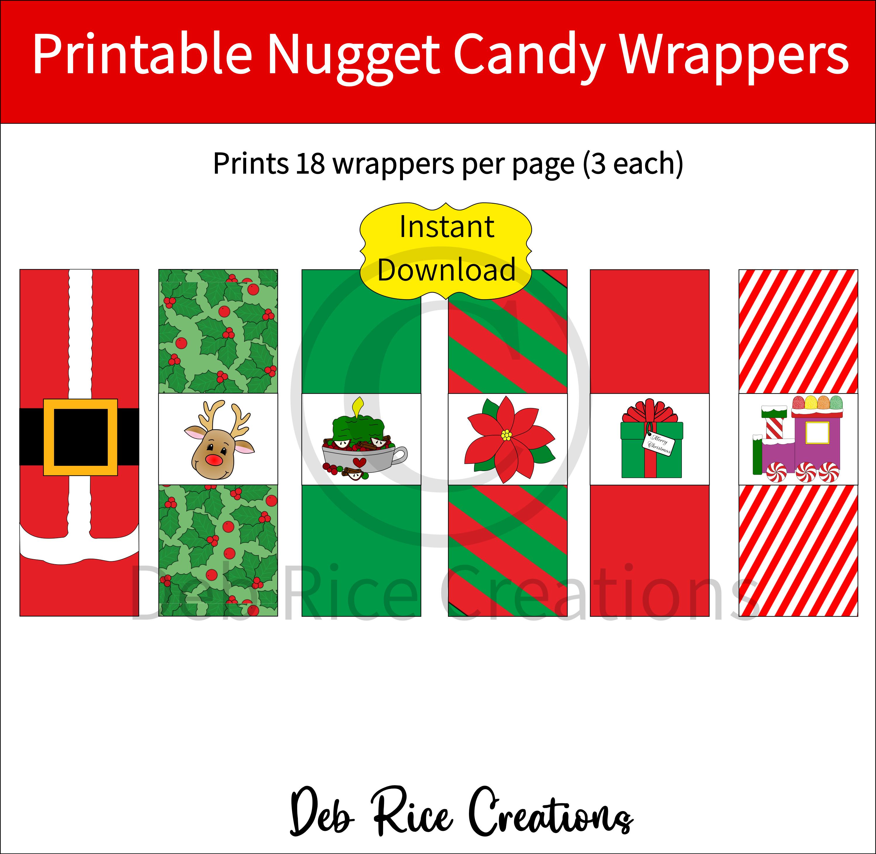 Christmas Printable Nugget Candy Wrappers Great for Party Favors ...