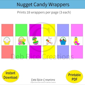 Easter Nugget Candy Wrappers - Baskets, Favors, Classroom Treats