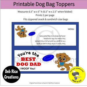 Décorations de sac de friandises pour papa pour chien : PDF imprimable