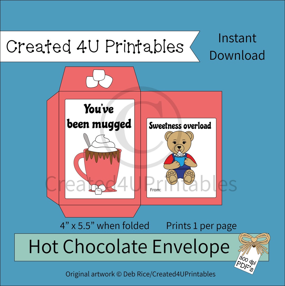You've Been Mugged Hot Chocolate Envelope Printable Hot - Etsy
