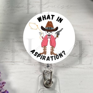 What in Aspiration Badge Reel | Funny Cute Badge Reel | Retractable ID Badge Holder | Funny Nurse Badge Clip Topper