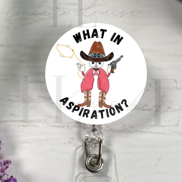 What in Aspiration Badge Reel | Funny Cute Badge Reel | Retractable ID Badge Holder | Funny Nurse Badge Clip Topper