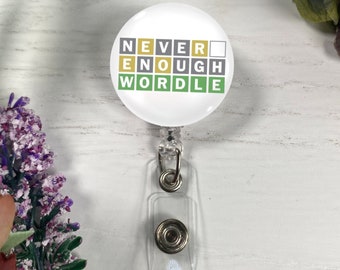 Wordle Badge Reel - Badge Reel - Medical ID Badge - Pinch Clip Badge Reel - Nurse Badge Reel Funny - Funny Badge Holder - DSP - Dayshift