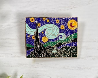 Starry Night Vincent Van Gogh The Scream Enamel Pin Lapel Brooch