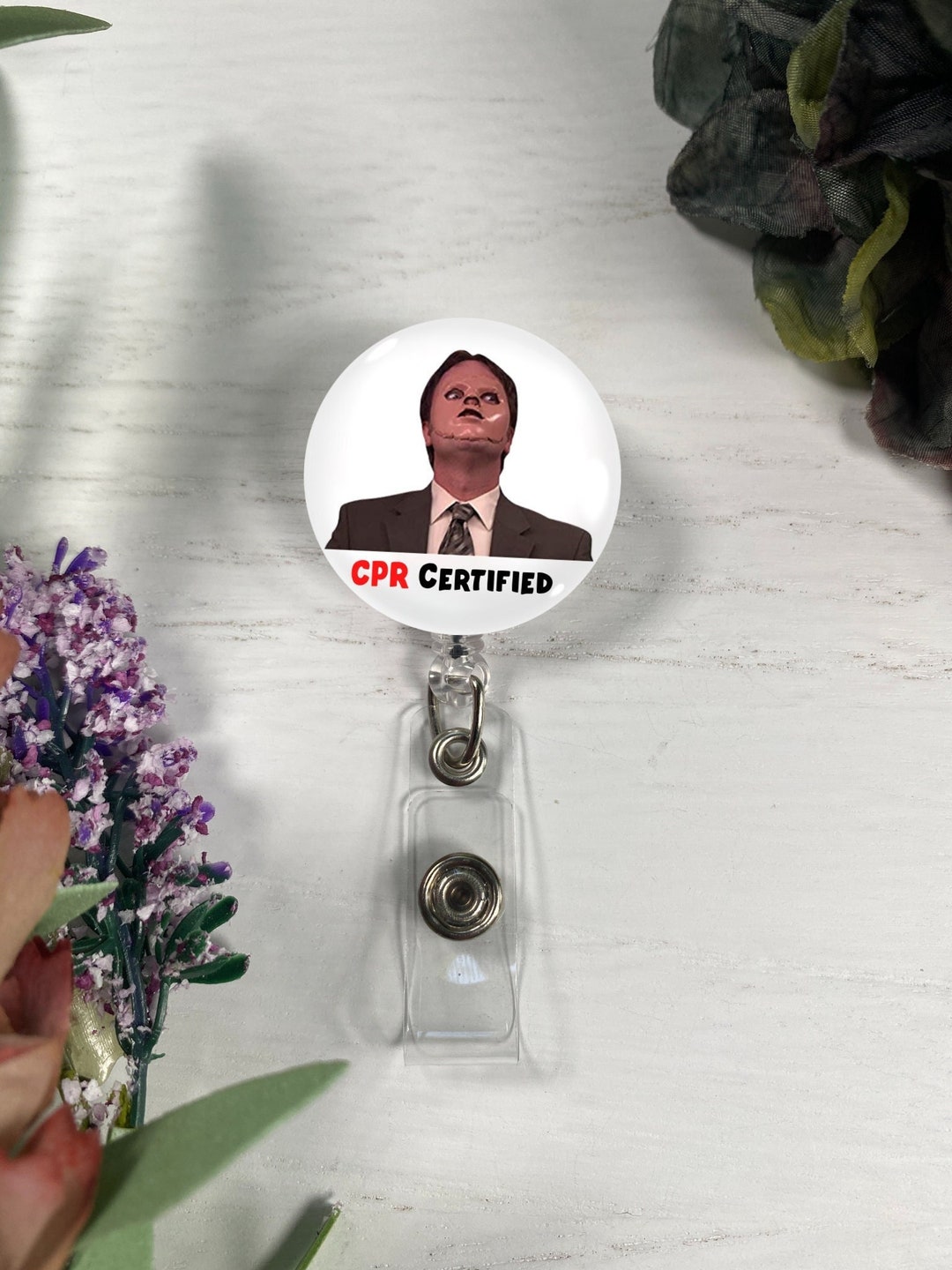 Dwight Schrute Badge Reel CPR Certified the Office Retractable Badge ...