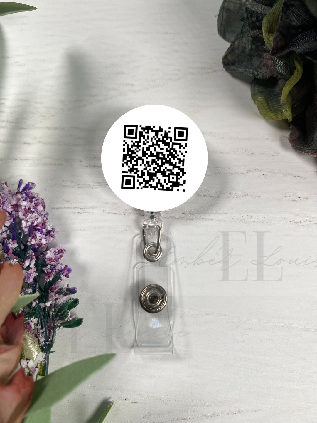Rick Astley QR Code Rickroll Funny Nurse Clip on Badge Reel Carabiner
