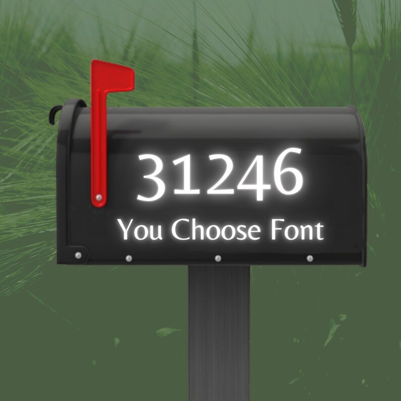Reflective Mailbox Numbers Decal Address Stickers Etsy