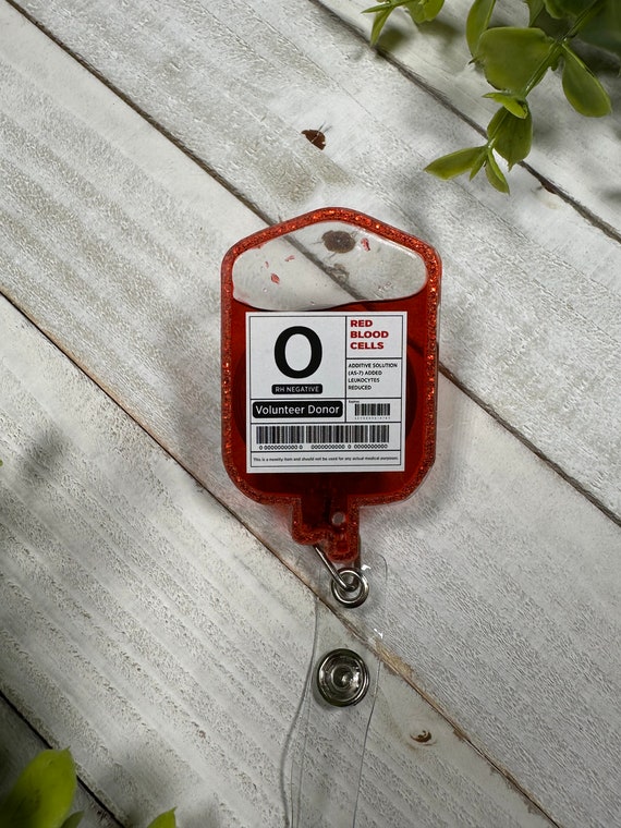 Blood Bag Retractable Badge Holder blood Transfusion Badge Reel