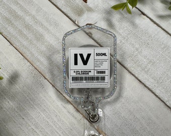 IV Bag Retractable Badge Holder | Blood Transfusion Badge Reel, IV Bag, Phlebotomy ID Pull | Nursing School Gradutaion Gift