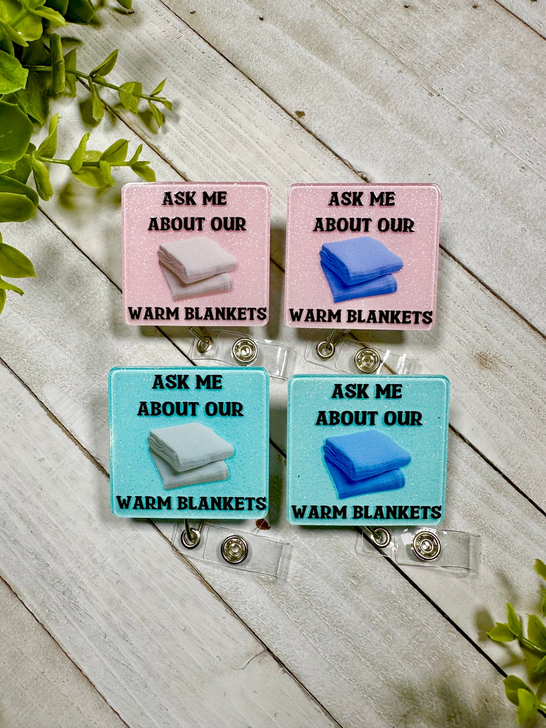 Funny Warm Blankets Retractable Nurse Badge Reel Topper Gift for RN