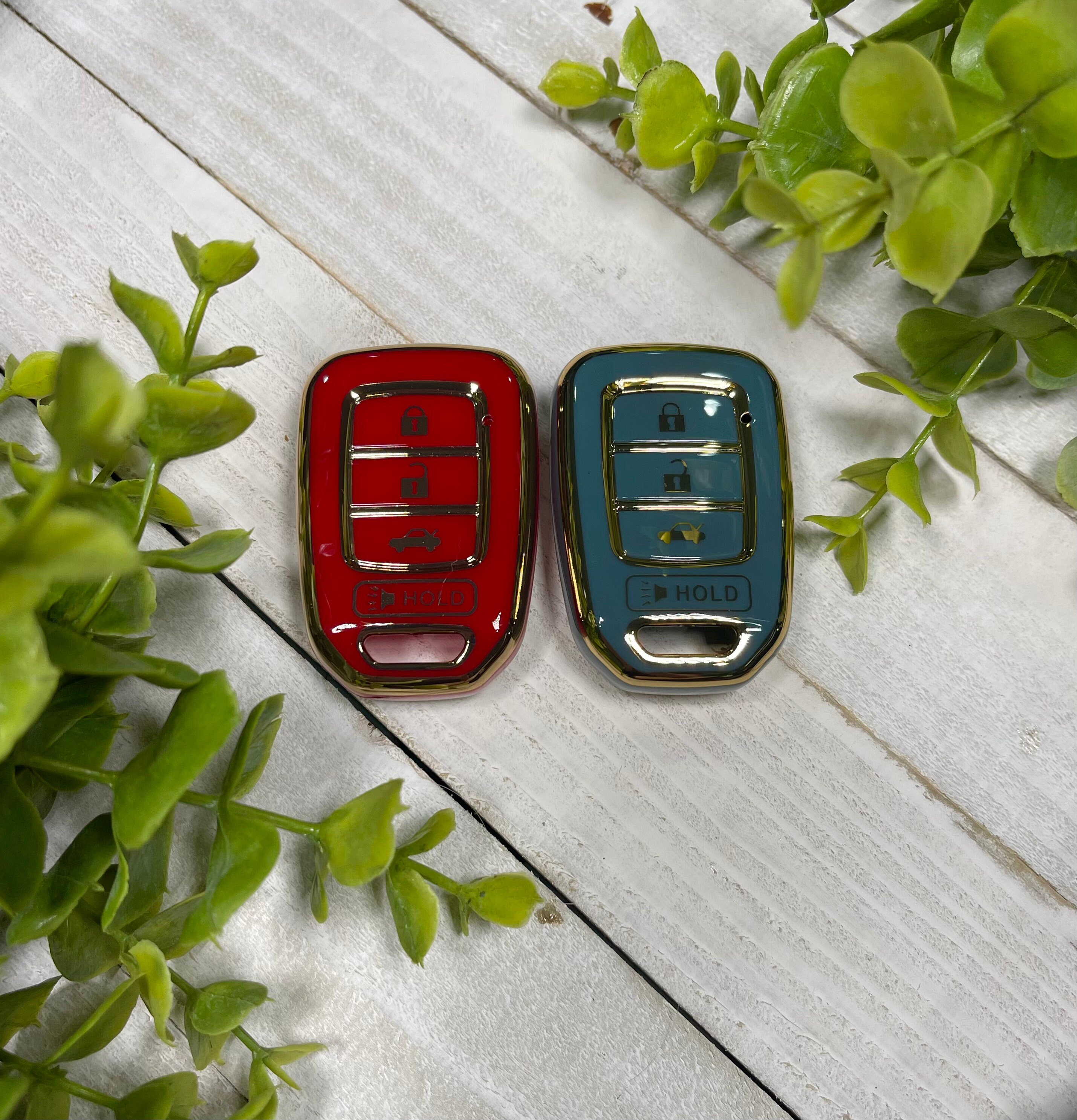 1set Rhinestone Decor Car Key Case & Rabbit Charm Keychain Compatible With  Audi
