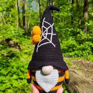 Halloween Gnome and Witch With a Broom, Crochet Halloween Decor ...