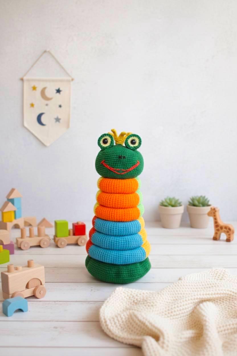 Crochet Amigurumi Stacking Rings Multi-color Frog PDF Pattern (english ...