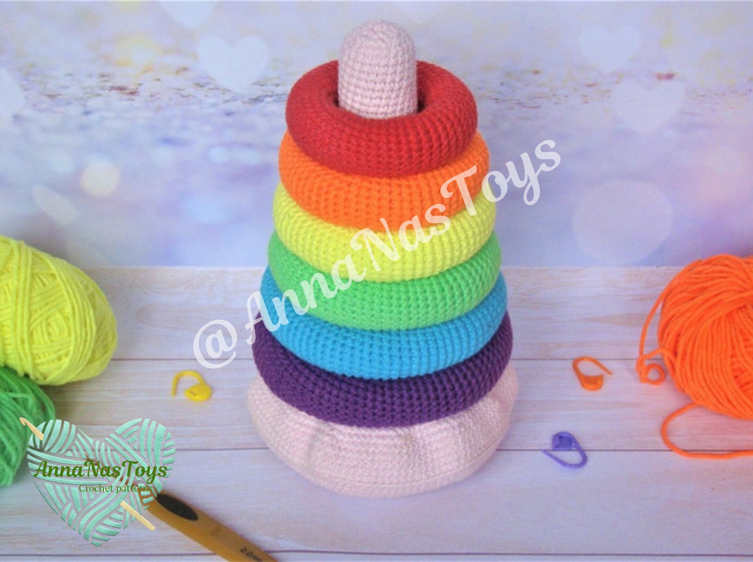 Crochet Amigurumi Toy Rainbow Stacking Rings PDF Pattern - Etsy