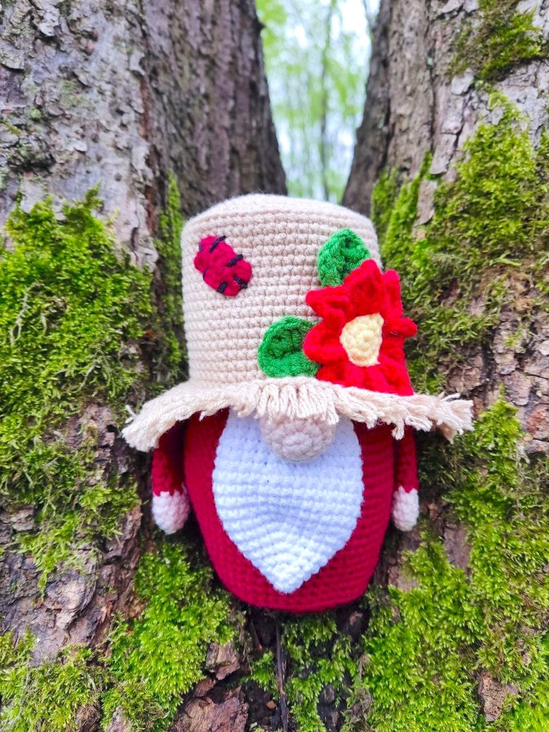 Gnome in a Straw Hat Crochet Gnome Amigurumi Pattern Crochet Etsy