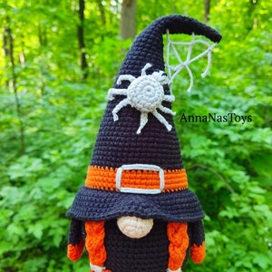 Halloween Gnome and Black Witch Crochet Halloween Decor - Etsy