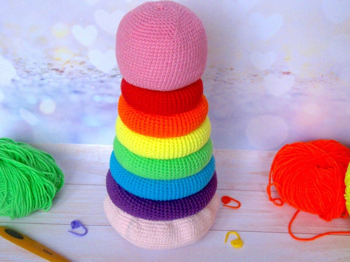 Crochet Amigurumi Stacking Rings Rainbow PDF Pattern - Etsy