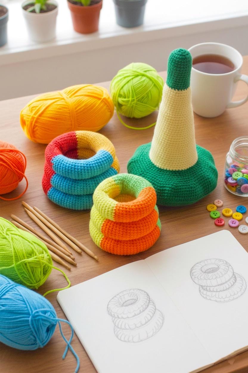 Crochet Amigurumi Multi-color Stacking Rings PDF Pattern (english_us ...