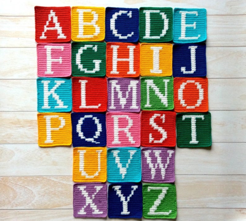 Letters of the English alphabet A to Z, crochet PDF Pattern English_US terms, Alphabet Amigurumi Pattern image 2