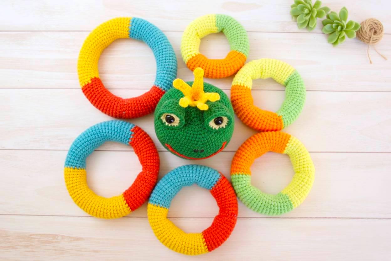 Crochet Amigurumi Stacking Rings Multi-color Frog PDF Pattern (english ...