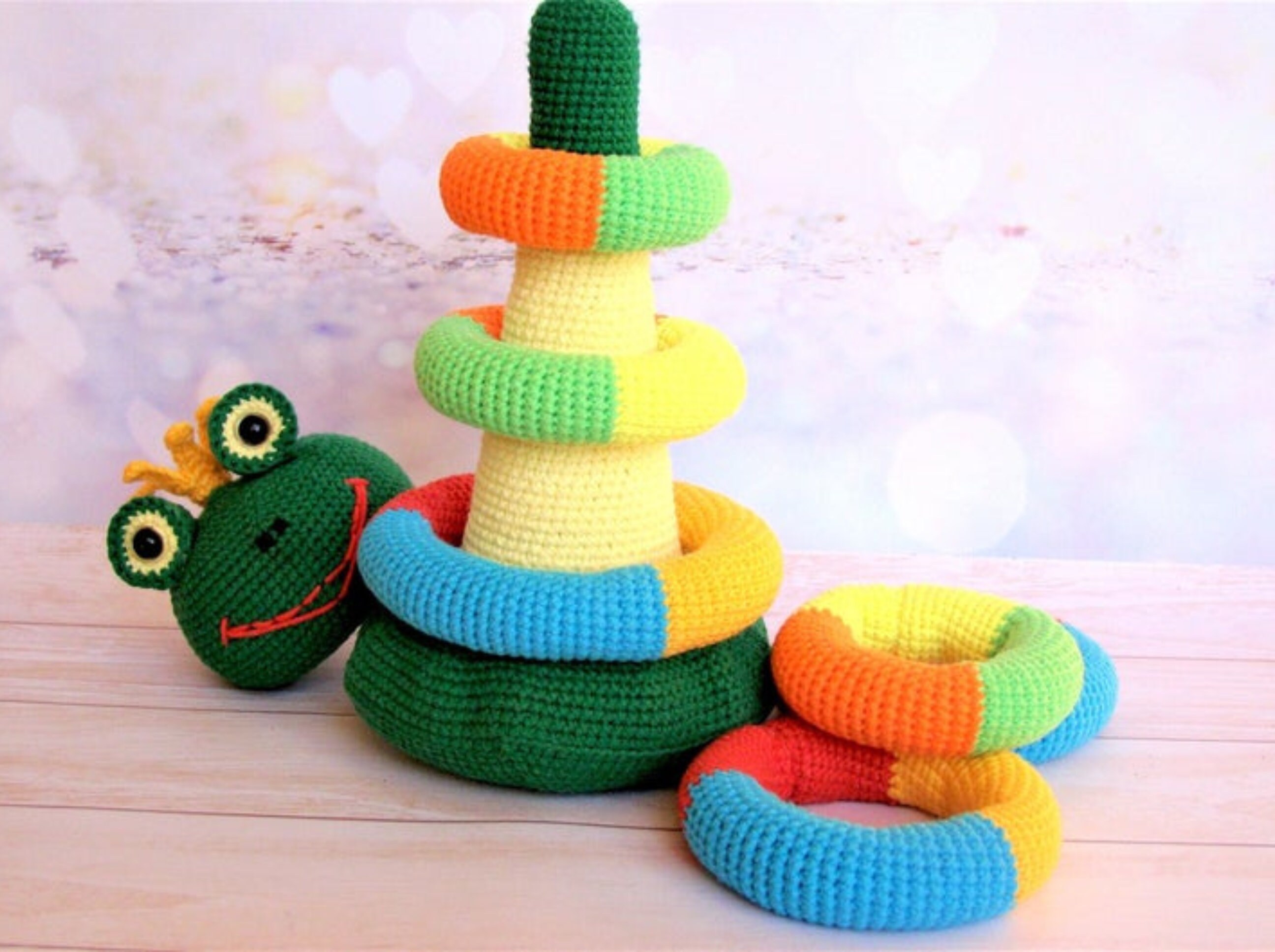 Crochet Amigurumi Stacking Rings Multi-color Frog PDF Pattern - Etsy