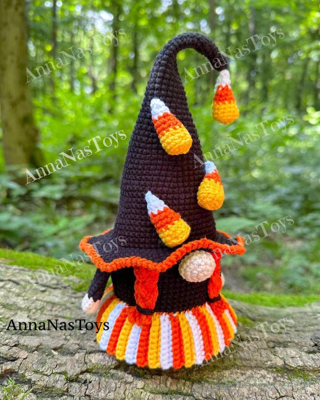 Gnome Candy Corn (girl), Amigurumi Pattern, Halloween Decor, Crochet ...