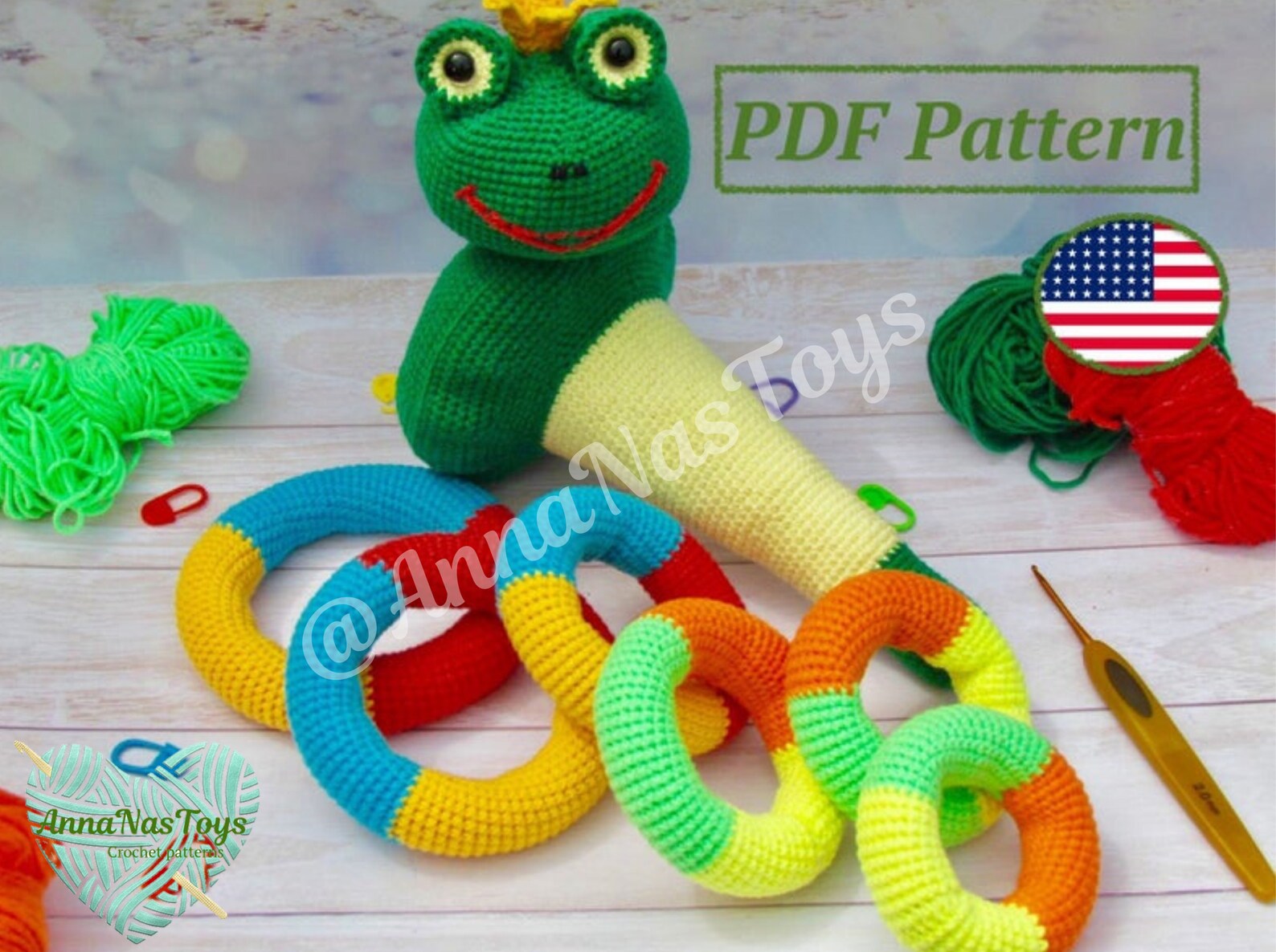 Crochet Amigurumi Stacking Rings Multi-color Frog PDF Pattern | Etsy