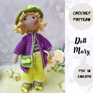 Doll Mary Crochet PDF pattern (English_US terms), amigurumi doll crochet pattern