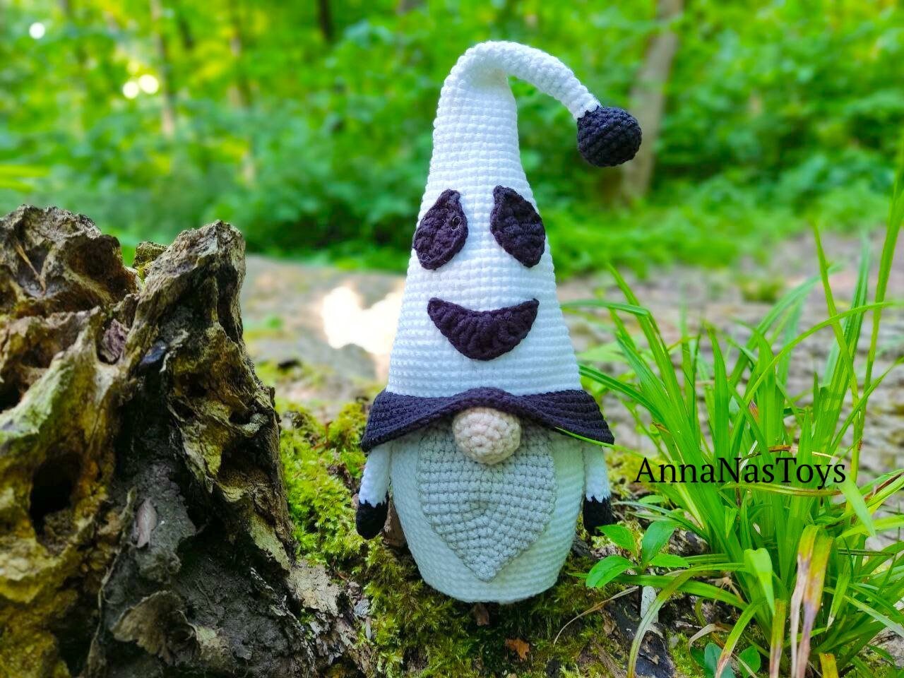 Gnome Ghost, Gnome Vampire and Witch With a Broom, Halloween Pattern ...