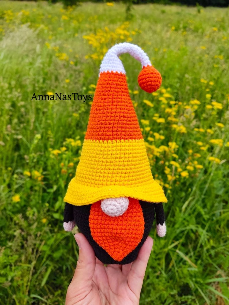 Gnome Ghost, Gnome Candy Corn and Black Witch, Halloween Decor Pattern ...